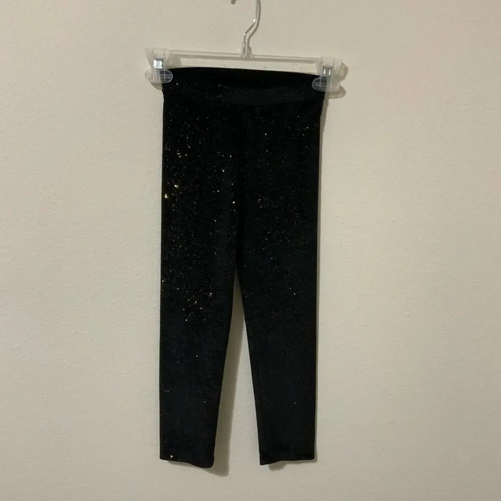 Old Navy Velour Leggings Black w/ Gold 5T Girl
